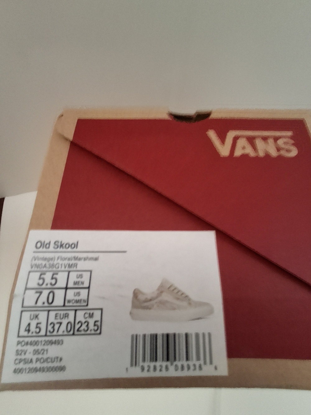 Vans Old Skool Low Top Sneakers in White with Floral Print - Picture 7 of 7
